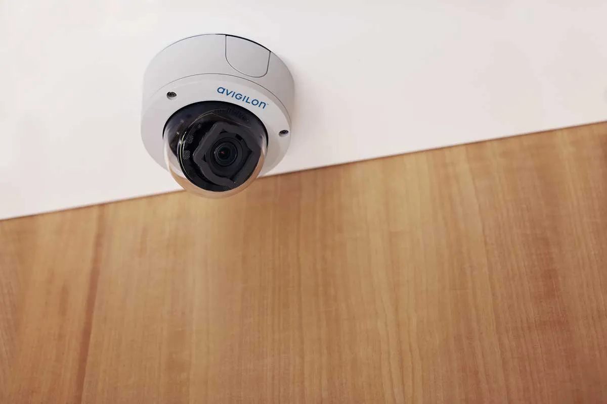 Avigilon camera on a wall