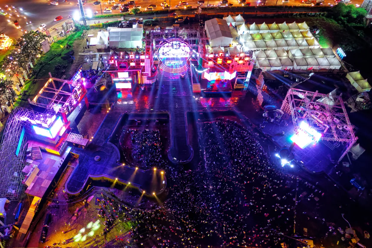 aerial view of concert