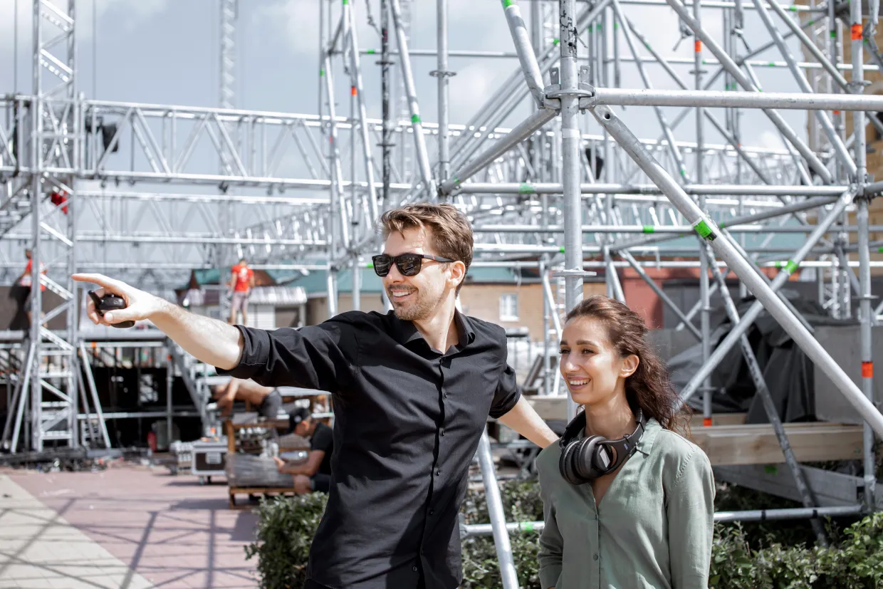 Event Managers at stage setup